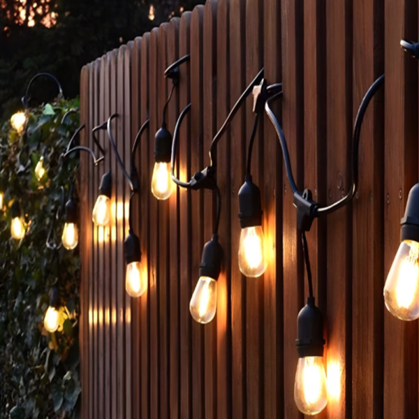 LED lámpás dekorációs fényfüzér, 10 darab E27-es izzóval - 5m, beltéri és kültéri használatra (WNDR15351) - Image 3