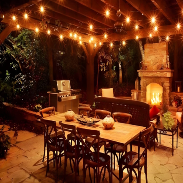 LED lámpás dekorációs fényfüzér, 10 darab E27-es izzóval - 5m, beltéri és kültéri használatra (WNDR15351) - Image 2