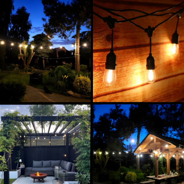 LED lámpás dekorációs fényfüzér, 10 darab E27-es izzóval - 5m, beltéri és kültéri használatra (WNDR15351) - Image 13