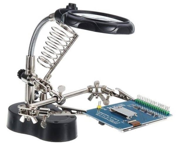 Nagyítós állvány LED lámpával és krokodilcsipeszekkel, ideális forrasztáshoz (WNDR1912) - Image 3