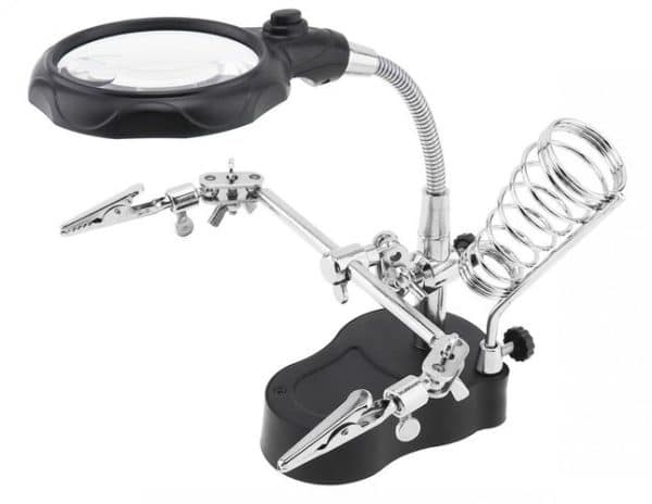 Nagyítós állvány LED lámpával és krokodilcsipeszekkel, ideális forrasztáshoz (WNDR1912) - Image 6