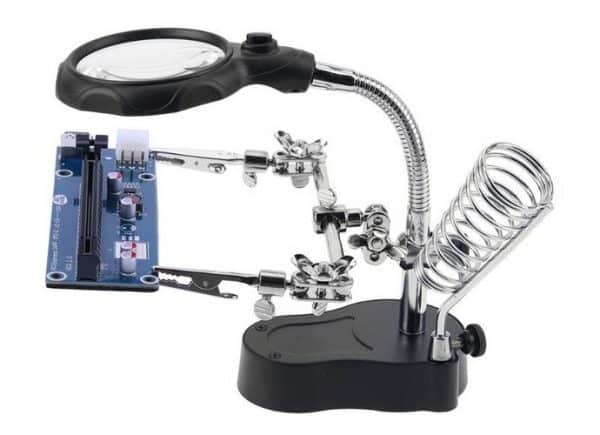 Nagyítós állvány LED lámpával és krokodilcsipeszekkel, ideális forrasztáshoz (WNDR1912) - Image 8