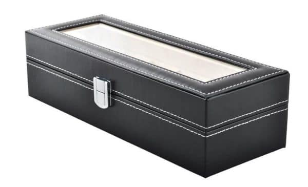 Zárható óra-, és ékszertartó doboz – 6 rekesszel, fekete színben (WNDR1520) - Image 6