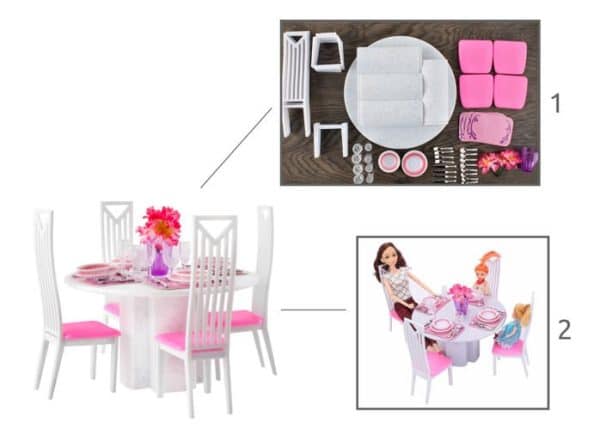 43 részes komplett étkező felszerelés babaházba – rengeteg kiegészítővel (WNDR23446) - Image 7