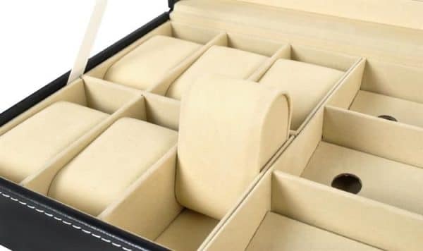 Zárható, 9 rekeszes ékszertartó doboz átlátszó fedéllel – szemüveg és karóra tartó (WNDR8497) - Image 5