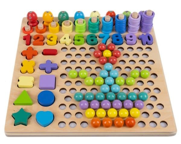 Készségfejlesztő 3 az 1-ben tábla puzzle, számoló játékkal és mágneses horgászbottal (WNDR17252) - Image 3