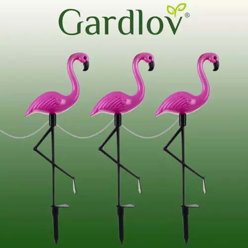 Kerti szolár lámpa flamingó figurával - napelemes kültéri, 3 db (WNDR21151) - Image 2