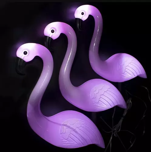 Kerti szolár lámpa flamingó figurával - napelemes kültéri, 3 db (WNDR21151) - Image 7