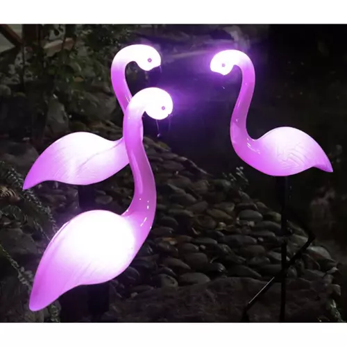 Kerti szolár lámpa flamingó figurával - napelemes kültéri, 3 db (WNDR21151) - Image 8