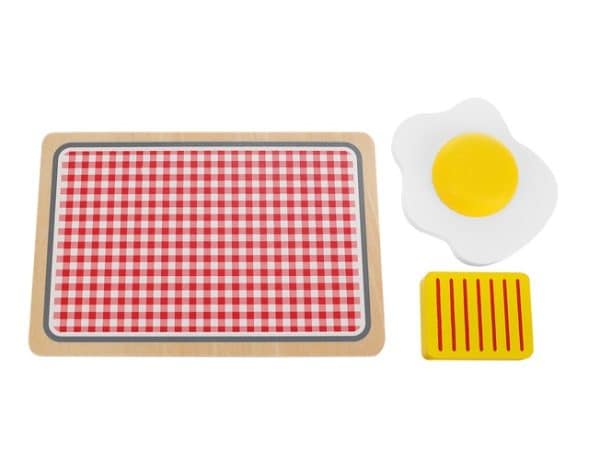 Fából készült játék reggeli készítő pirítós kenyér sütővel kiegészítő készlet (WNDR22435) - Image 6