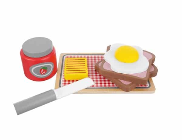 Fából készült játék reggeli készítő pirítós kenyér sütővel kiegészítő készlet (WNDR22435) - Image 8