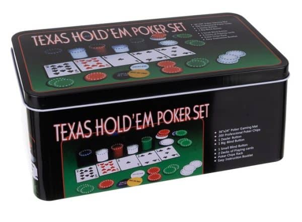 Teljes texas holdem póker készlet 2 pakli kártyával, 200 zsetonnal, asztali szőnyeggel (WNDR23539) - Image 2