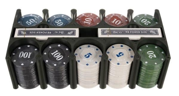 Teljes texas holdem póker készlet 2 pakli kártyával, 200 zsetonnal, asztali szőnyeggel (WNDR23539) - Image 4