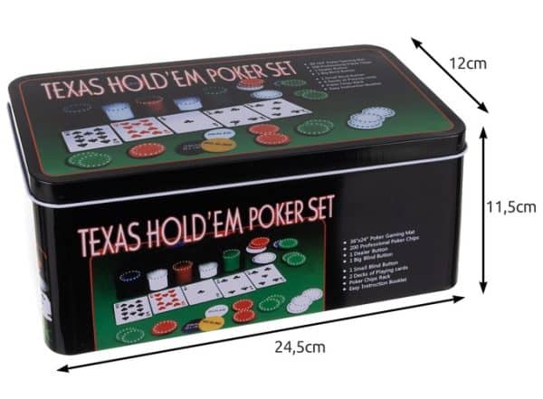 Teljes texas holdem póker készlet 2 pakli kártyával, 200 zsetonnal, asztali szőnyeggel (WNDR23539) - Image 8
