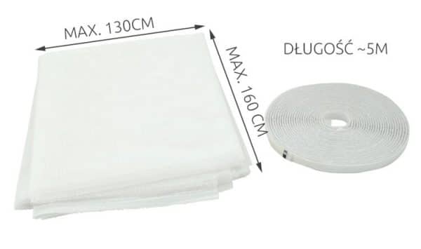 Tépőzáras szúnyogháló ablakra, 130x160 cm, fehér - méretre vágható (WNDR0770) - Image 3