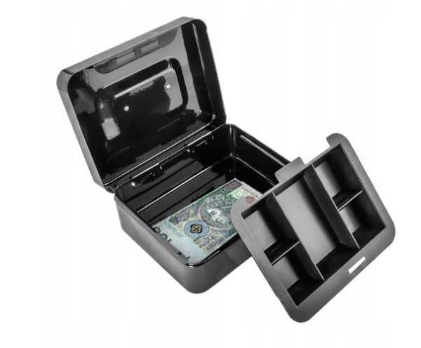 Kulcsra zárható, fém pénzkazetta - fekete (WNDR0822) - Image 4