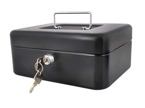 Kulcsra zárható, fém pénzkazetta - fekete (WNDR0822) - Image 7