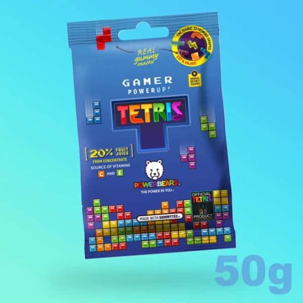 Powerbears Gamer PowerUp Tetris Gummies – tetrisz formájú gumicukor – 50g - Image 3