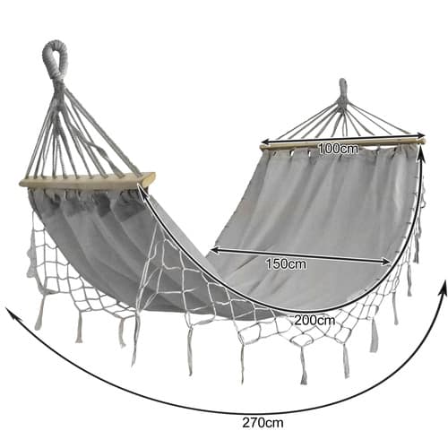 XXL dupla kerti hintaágy – maximális kényelem két főnek - 250kg teherbírás (WNDR25465) - Image 15