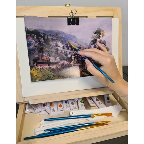 Művészi festő készlet gyerekeknek - 45 darabos, hordozható (WNDR23863) - Image 2