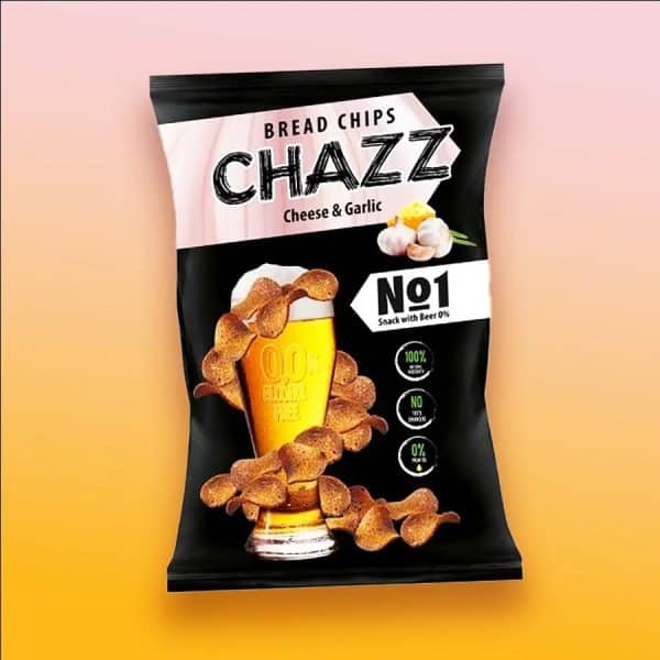 Chazz kenyérchips sajt és fokhagyma ízesítéssel – 100g