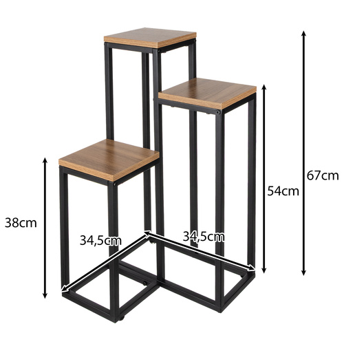 3 Szintes Loft Fém Virágtartó Állvány – Ipari Stílusú Növénytartó Nappaliba, Erkélyre vagy Kertbe (WNDR25626) - Image 9