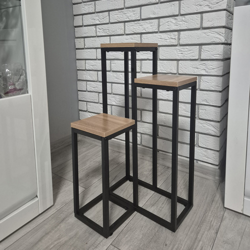3 Szintes Loft Fém Virágtartó Állvány – Ipari Stílusú Növénytartó Nappaliba, Erkélyre vagy Kertbe (WNDR25626) - Image 3
