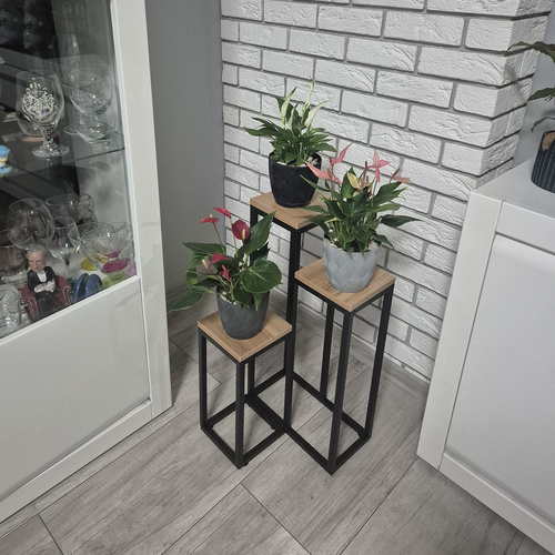 3 Szintes Loft Fém Virágtartó Állvány – Ipari Stílusú Növénytartó Nappaliba, Erkélyre vagy Kertbe (WNDR25626) - Image 5