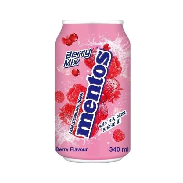 Mentos Berry Mix Bubble Drink – frissítő bogyós gyümölcs ital kókusz zselével – 340ml