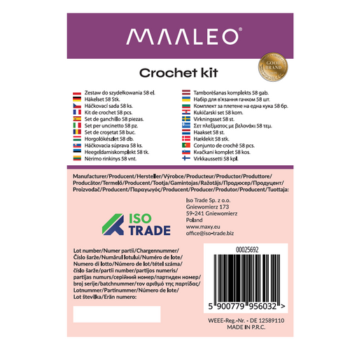 Maaleo 58 darabos horgoló készlet – teljes felszerelés kezdőknek és haladóknak (WNDR25692) - Image 11