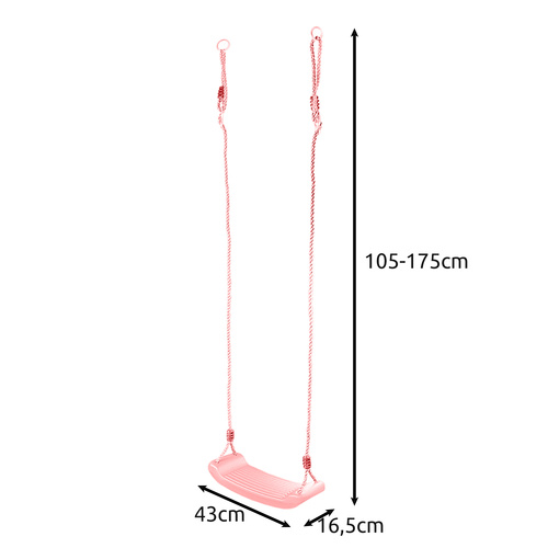 Kruzzel profilozott gyerekhinta – beltéri és kerti használatra, púderrózsaszín (WNDR25445) - Image 10