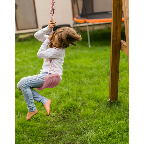 Kruzzel profilozott gyerekhinta – beltéri és kerti használatra, púderrózsaszín (WNDR25445) - Image 4