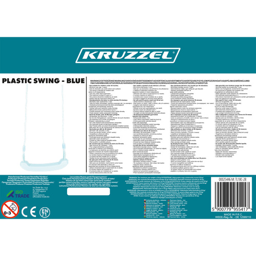 Kruzzel profilozott gyerekhinta – beltéri és kültéri használatra, púderkék (WNDR25446) - Image 10