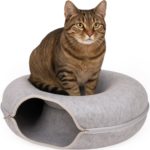Anti-stressz fánk alagút macskáknak - PURLOV - szürke (WNDR25810) - Image 5