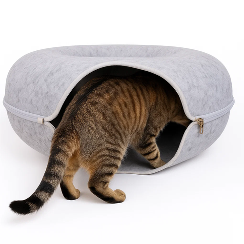 Anti-stressz fánk alagút macskáknak - PURLOV - szürke (WNDR25810) - Image 3