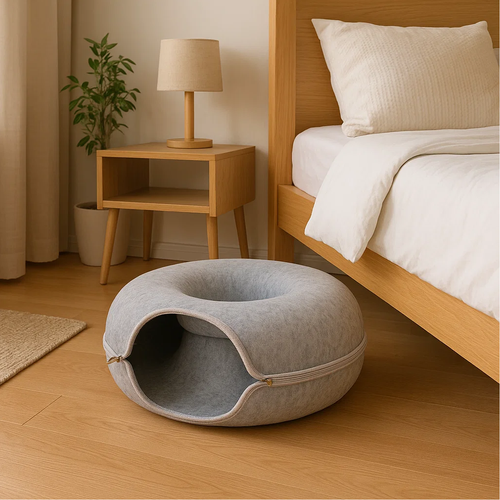 Anti-stressz fánk alagút macskáknak - PURLOV - szürke (WNDR25810) - Image 2