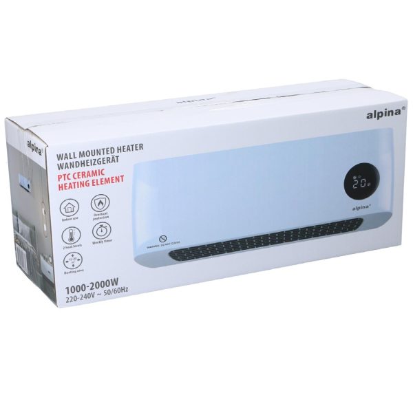 Alpina fali fűtőtest – PTC kerámia fűtőelemmel, 1000–2000 W (EDC) - Image 6