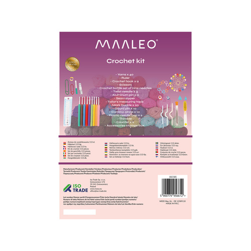 MAALEO 113 darabos horgolókészlet XXL tárolótáskával – teljes szett kezdőknek és haladóknak (WNDR25885) - Image 12