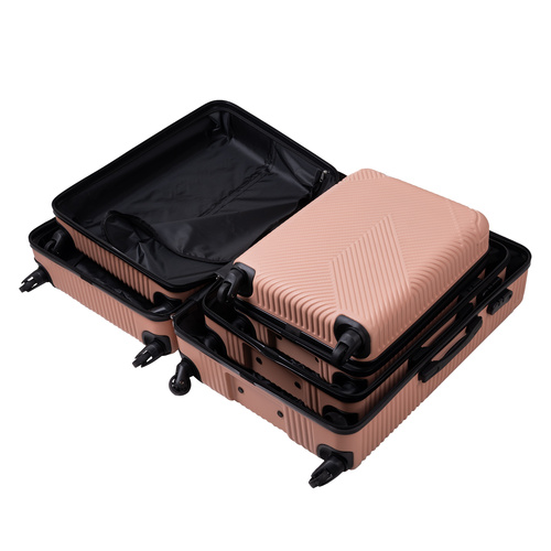 TRIZAND 3 részes utazó bőrönd szett – Kicsi, közepes és nagy méret – Pink (WNDR26663) - Image 11