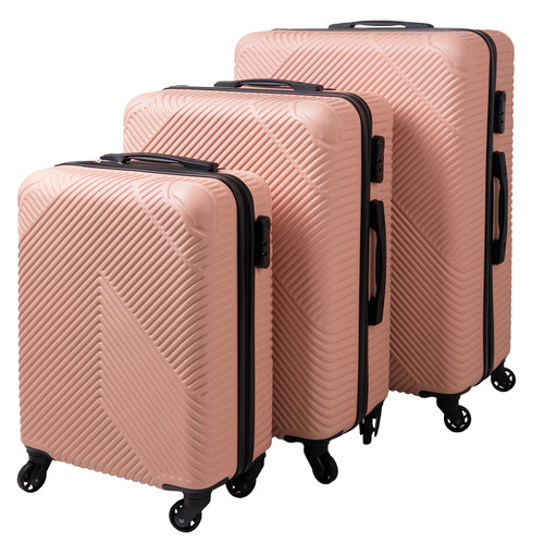 TRIZAND 3 részes utazó bőrönd szett – Kicsi, közepes és nagy méret – Pink (WNDR26663) - Image 12