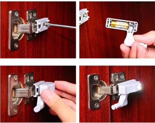 3 LED-es szekrénylámpa – automatikus, energiatakarékos bútorvilágítás, elemes (WNDR16146) - Image 7
