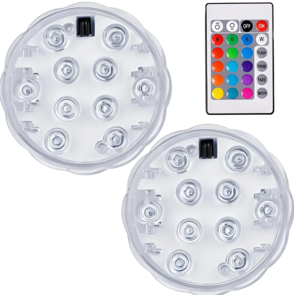 2 db Vízálló RGB LED lámpa távirányítóval (WNDR16315) - Image 2