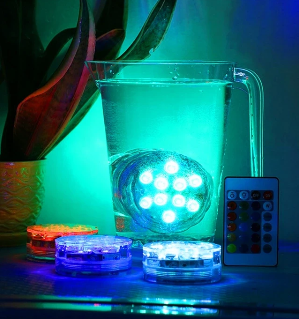 2 db Vízálló RGB LED lámpa távirányítóval (WNDR16315) - Image 3