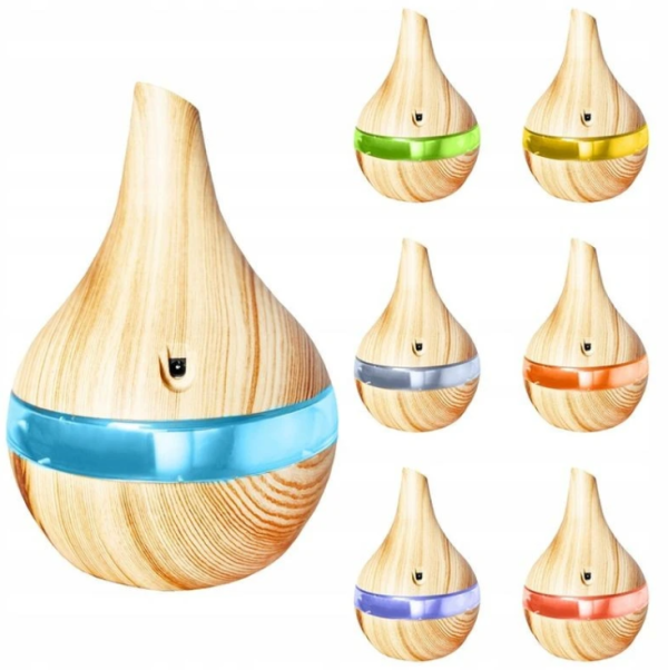 300 ml USB aromadiffúzor – párásító és illóolaj párologtató 7 színű LED világítással (WNDR10950) - Image 4