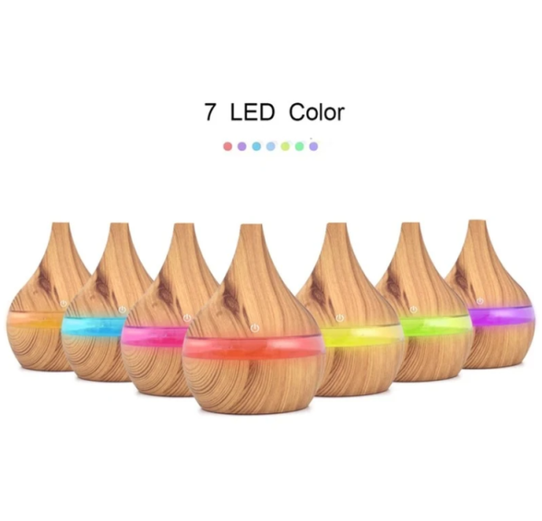 300 ml USB aromadiffúzor – párásító és illóolaj párologtató 7 színű LED világítással (WNDR10950) - Image 8