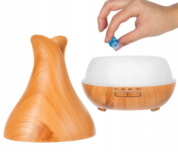 400 ml világosbarna ultrahangos párásító távirányítóval – Aroma- és levegőpárásító (WNDR16483) - Image 4