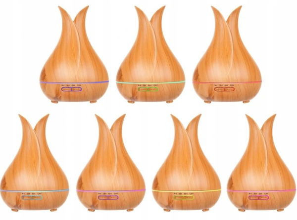 400 ml világosbarna ultrahangos párásító távirányítóval – Aroma- és levegőpárásító (WNDR16483) - Image 5