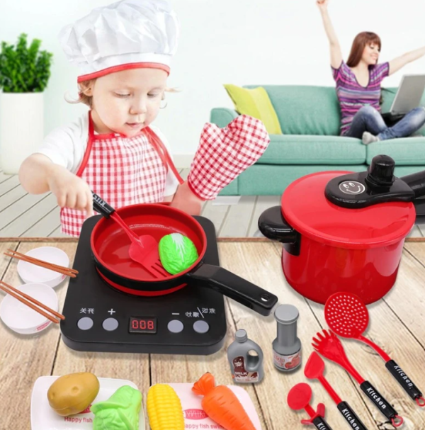 44 részes gyerek játékkonyha – stílusos és interaktív főzőkészlet kis séfeknek (WNDR11246) - Image 4