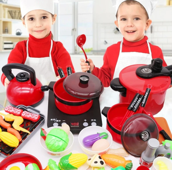 44 részes gyerek játékkonyha – stílusos és interaktív főzőkészlet kis séfeknek (WNDR11246) - Image 2