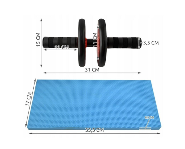 Dupla hasizom erősítő kerék – 15 cm, csúszásmentes fogantyú, térdvédővel (WNDR4567) - Image 4